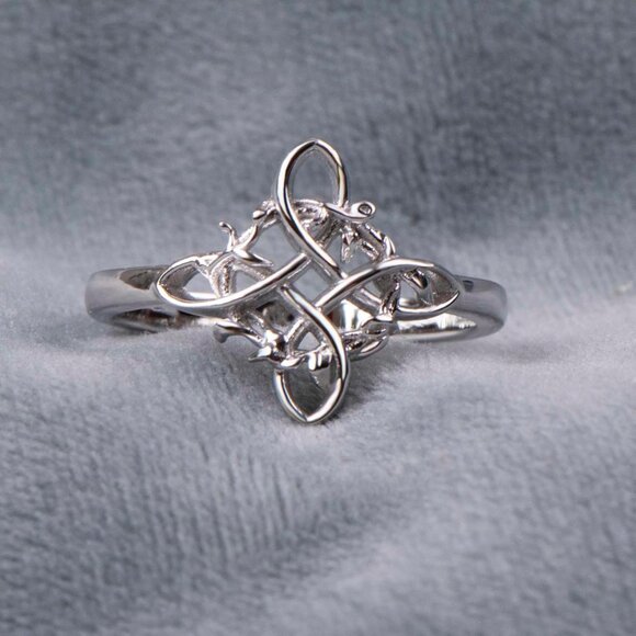 Sterling Silver Witches Knot Ring Celtic Women Jewelry Gift Protection - Picture 3 of 6